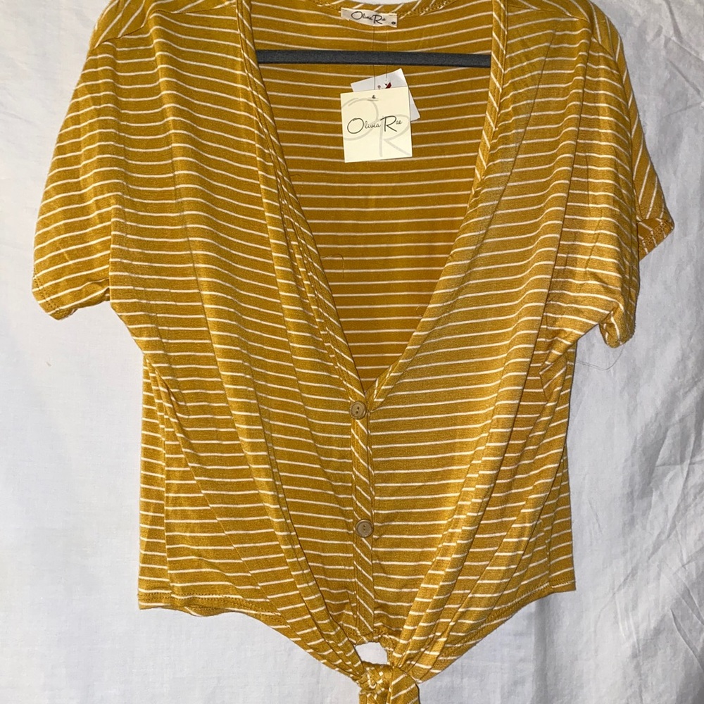 Yellow Striped Tee NWT